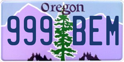 OR license plate 999BEM