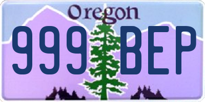 OR license plate 999BEP