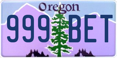 OR license plate 999BET