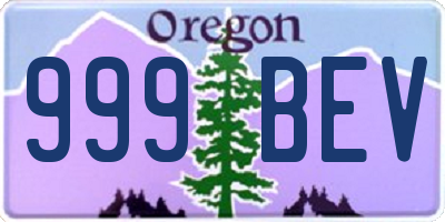 OR license plate 999BEV