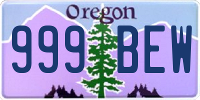 OR license plate 999BEW