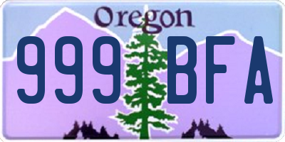 OR license plate 999BFA
