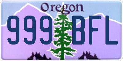 OR license plate 999BFL