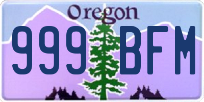 OR license plate 999BFM