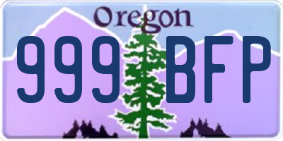 OR license plate 999BFP