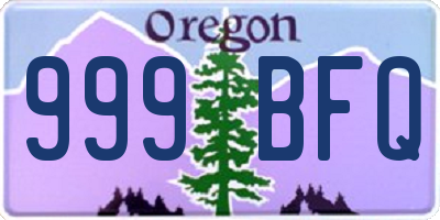 OR license plate 999BFQ
