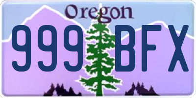 OR license plate 999BFX