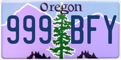 OR license plate 999BFY