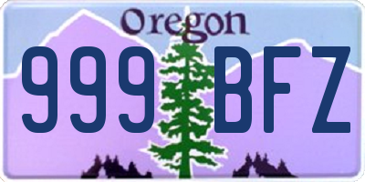 OR license plate 999BFZ