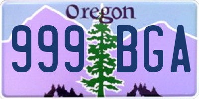 OR license plate 999BGA