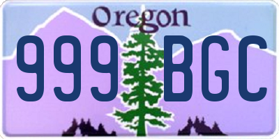 OR license plate 999BGC