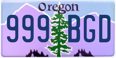 OR license plate 999BGD