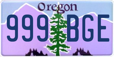 OR license plate 999BGE