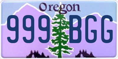 OR license plate 999BGG