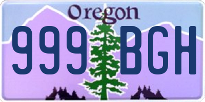 OR license plate 999BGH