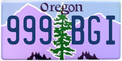 OR license plate 999BGI
