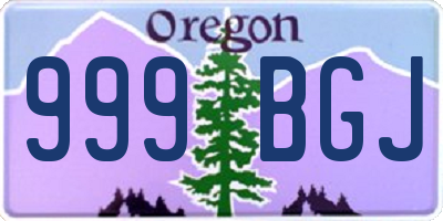 OR license plate 999BGJ