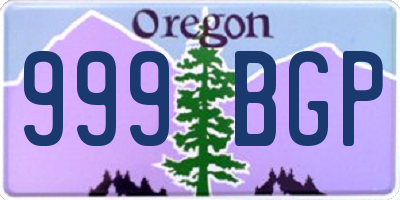 OR license plate 999BGP
