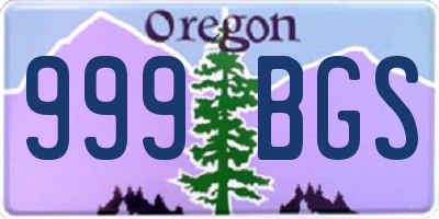 OR license plate 999BGS