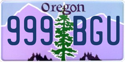 OR license plate 999BGU