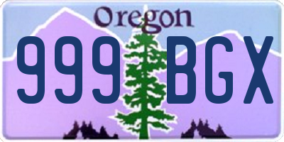 OR license plate 999BGX