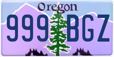 OR license plate 999BGZ