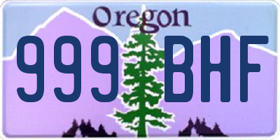 OR license plate 999BHF