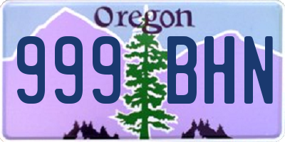 OR license plate 999BHN