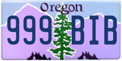 OR license plate 999BIB