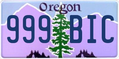 OR license plate 999BIC