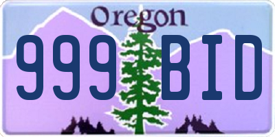 OR license plate 999BID