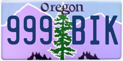 OR license plate 999BIK