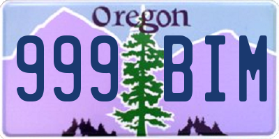 OR license plate 999BIM