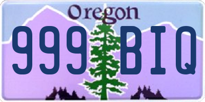 OR license plate 999BIQ