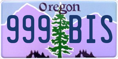 OR license plate 999BIS