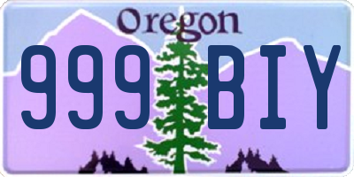OR license plate 999BIY