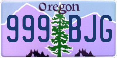 OR license plate 999BJG