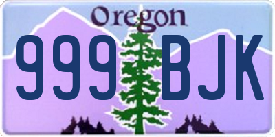 OR license plate 999BJK