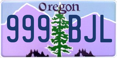 OR license plate 999BJL