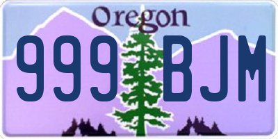 OR license plate 999BJM