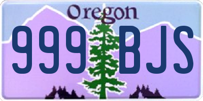 OR license plate 999BJS