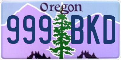 OR license plate 999BKD