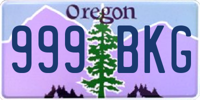 OR license plate 999BKG