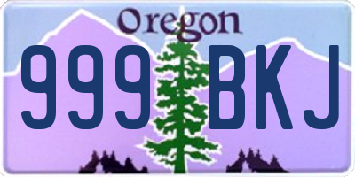 OR license plate 999BKJ