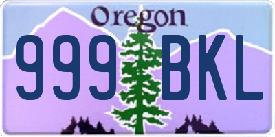 OR license plate 999BKL