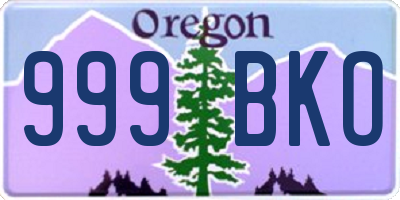 OR license plate 999BKO
