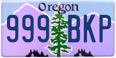 OR license plate 999BKP