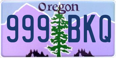 OR license plate 999BKQ