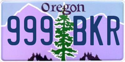 OR license plate 999BKR