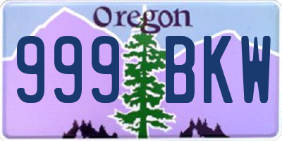 OR license plate 999BKW